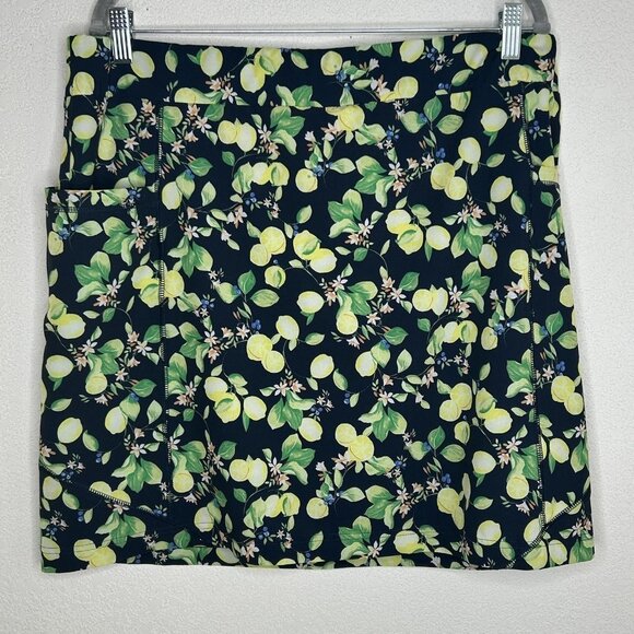 Chico's Pants - Chico's Zenergy Skort Womens 3 Blue Lemon Floral Print Pull On Pockets Travel